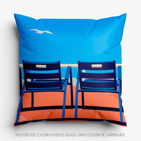 Cushion "Our 2 blue chairs" by Eric Garence