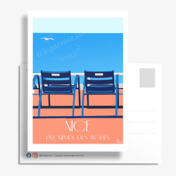 Carte Postale "Nice, Nos 2 Chaises Bleues"