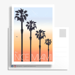 Carte Postale "Nice ou Miami?" par Eric Garence artiste contemporain