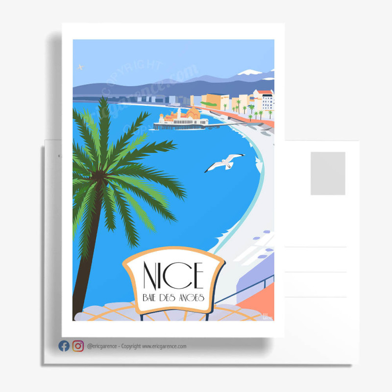 Carte Postale ''Nice, Casino, Palmiers et Caravelle'' by Eric Garence Carte Postale ''Nice, Casino, Palmiers et Caravelle'' by Eric Garence