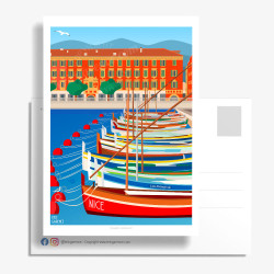 Carte Postale ''Le Port de Nice et Lou Passagin'' by Eric Garence