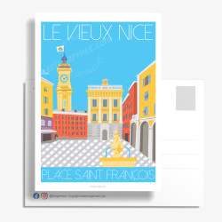 Carte Postale ''Nice, la place St François'' by Eric Garence