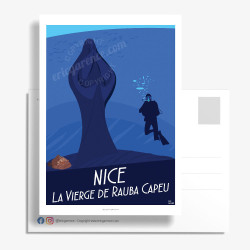 Carte Postale ''Nice, La vierge noire de rauba capeu'' by Eric Garence