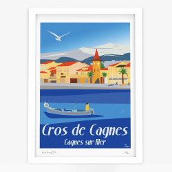 Affiche d'art signée à la main par Eric Garence "Lou Cros de Cagnes"