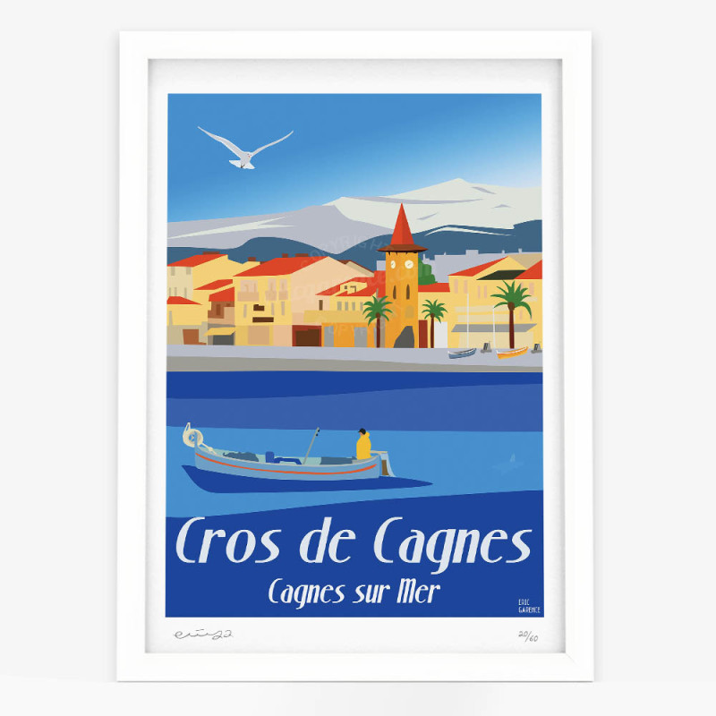 Affiche d'art signée à la main par Eric Garence "Lou Cros de Cagnes"