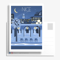 Postcard ''Le vieux Nice à minuit'' by Eric Garence