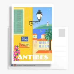 Carte Postale ''Antibes, La commune libre du safranier'' by Eric Garence
