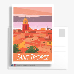 Carte Postale ''Saint-Tropez, Sunset''