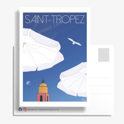 Carte Postale ''Saint-Tropez, La plage''