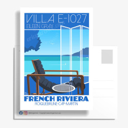Carte Postale ''Villa E-1027, Invitation au voyage''
