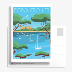 Carte Postale ''Porquerolles, Plage Notre-Dame''