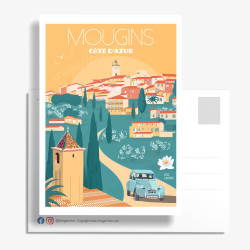 Carte Postale ''Mougins, Le soir''