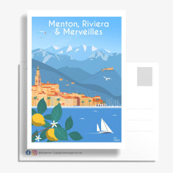 Carte Postale ''Menton, Riviera et Merveilles''