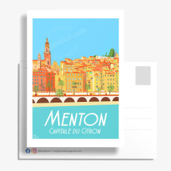 Carte Postale ''Menton, Capitale du citron''