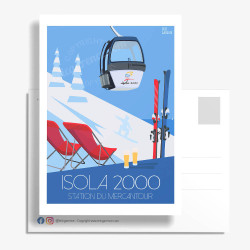 Carte Postale ''Isola 2000 en hiver''