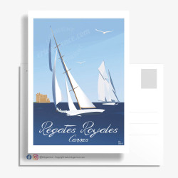 Carte Postale ''Les Régates en Baie de Cannes''