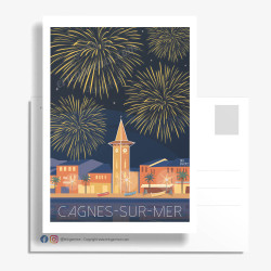 Carte Postale ''Cagnes-sur-Mer, Le feu d’artifice''