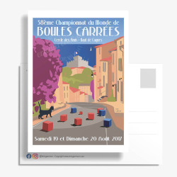 Carte Postale ''Cagnes-sur-Mer, Boules Carrées 2017''