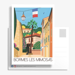 Carte Postale ''Bormes-les-Mimosas, La rue carnot''