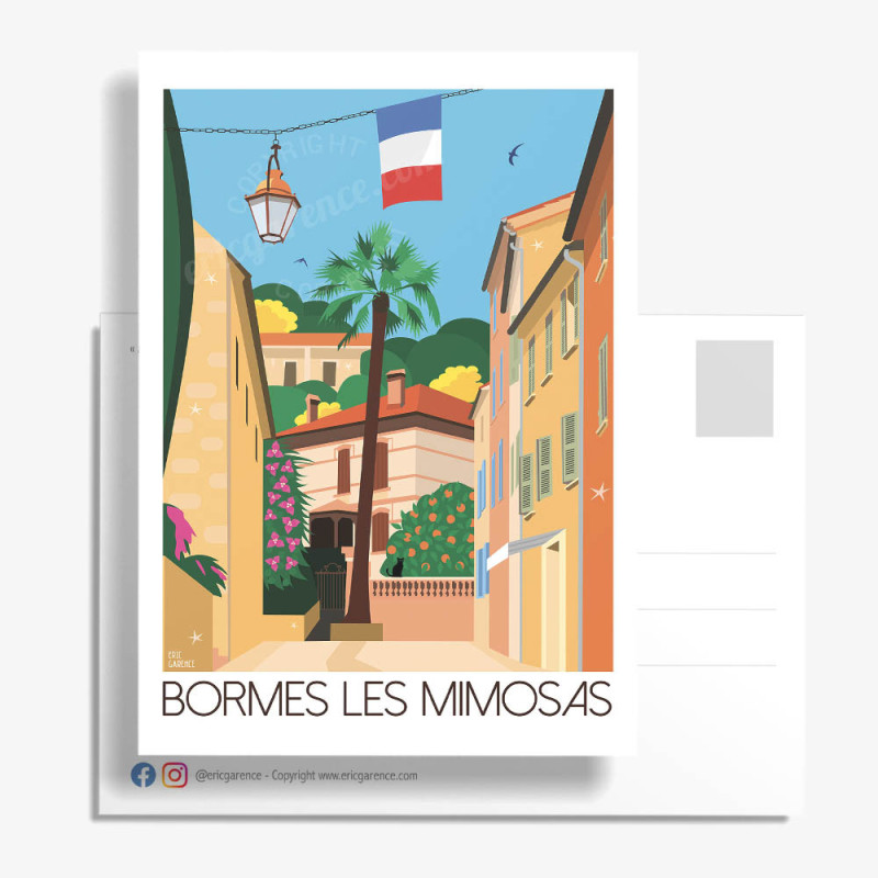 Carte Postale ''Bormes-les-Mimosas, La rue carnot'' Carte Postale ''Bormes-les-Mimosas, La rue carnot''