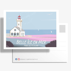 Carte Postale ''Belle-Île-en-Mer, Le Phare des Poulains''