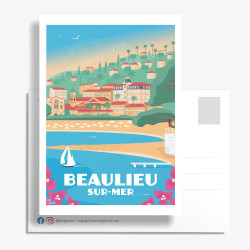 Carte Postale ''Beaulieu-sur-Mer, Plage de la Petite Afrique''