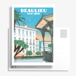 Postcard ''Beaulieu-sur-Mer, Le kiosque à Musique de la place Marinoni''