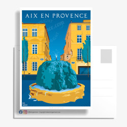 Carte Postale ''Aix-en-Provence - Le cour Mirabeau et la moussue''