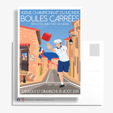 Carte Postale ''Cagnes-sur-Mer, Boules Carrées 2019''