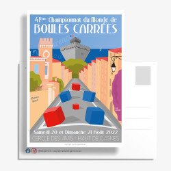 Carte Postale ''Cagnes-sur Mer, Boules Carrées, 2022''