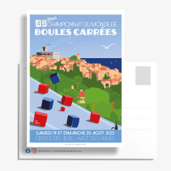 Carte Postale ''Cagnes-sur Mer, Boules Carrées, 2023''