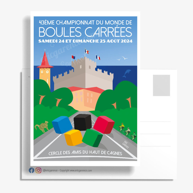 Carte Postale ''Cagnes-sur-Mer, Boules Carrées 2024'' Carte Postale ''Cagnes-sur-Mer, Boules Carrées 2024''