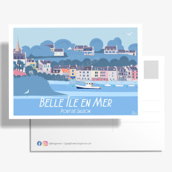 Carte Postale ''Belle-Île-en-Mer, Port Sauzon''