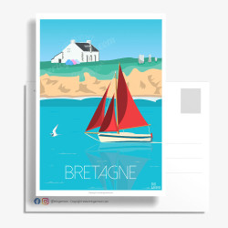 Carte Postale ''Bretagne, Le Sinagot Bateau''