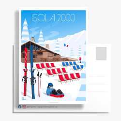 Carte Postale ''Isola 2000, Le chalet sur les pistes''