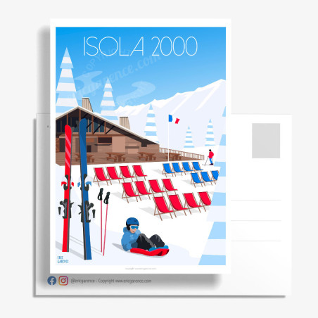 Carte Postale ''Isola 2000, Le chalet sur les pistes''