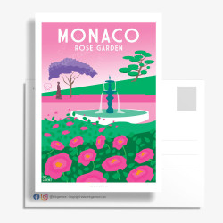 Carte Postale ''Monaco, Rose garden''