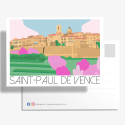 Carte Postale ''Saint-Paul-de-Vence au Printemps''