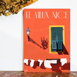 Tableau sur Aluminium " Le Vieux Nice et le Roi du Carnaval"
