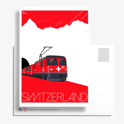 Carte Postale ''Le train Suisse''