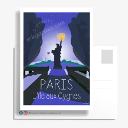 Carte Postale ''Paris, l'ile aux cygnes s'éveille''