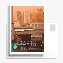 Carte Postale ''Paris, Le Métro aérien et les quais de Seine''