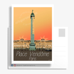 Carte Postale ''Paris, Bonnie & Clyde place Vendôme''