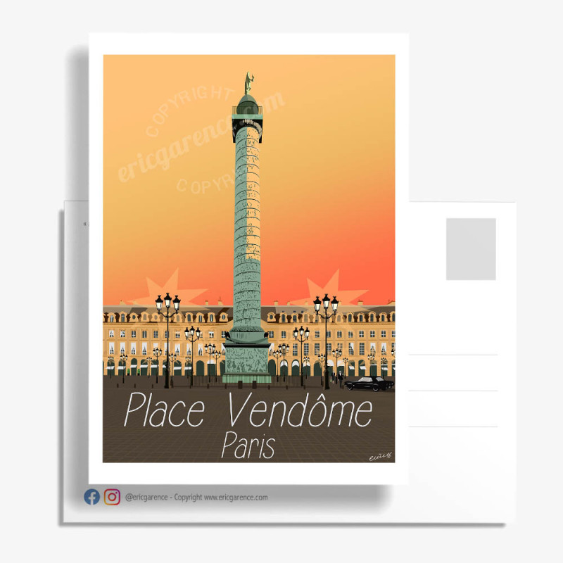Carte Postale ''Paris, Bonnie & Clyde place Vendôme'' Carte Postale ''Paris, Bonnie & Clyde place Vendôme''