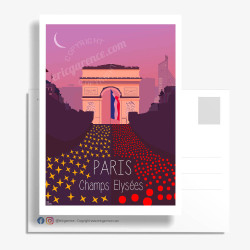 Carte Postale ''Paris, Les Champs Elysées ''
