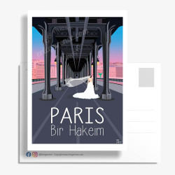 Carte Postale ''Paris, La mariée au pont de Bir Hakeim''