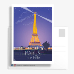 Carte Postale ''Paris, La Tour Eiffel par une soirée de printemps''