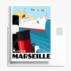 Carte Postale ''Marseille, Le port et la Bonne mère''