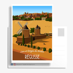 Carte Postale ''Régusse et ses Moulins''