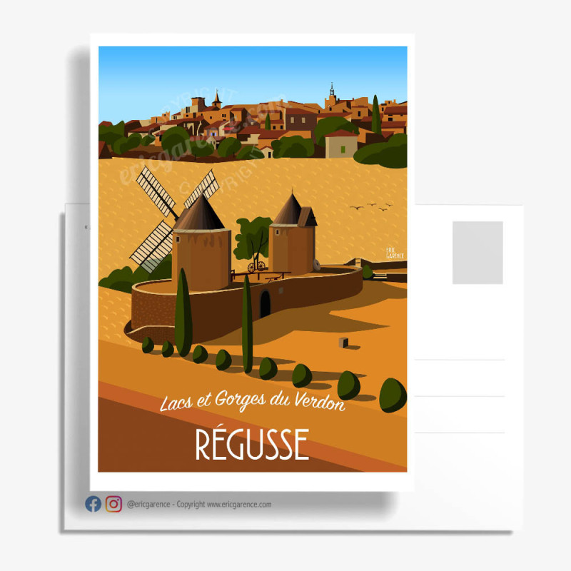 Carte Postale ''Régusse et ses Moulins''